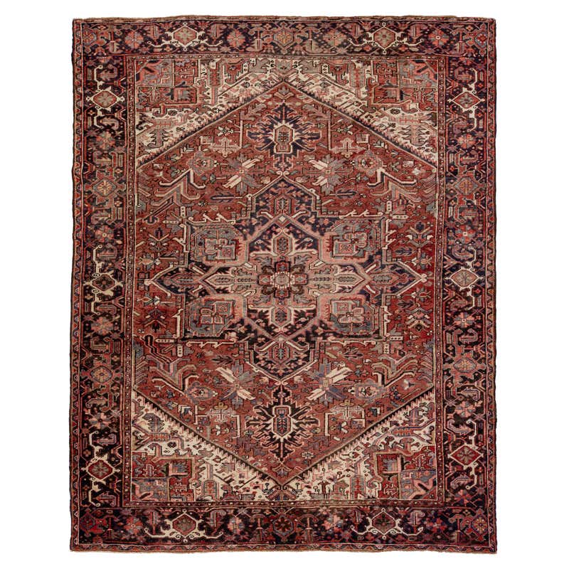 Antique Persian Heriz Rug, Rust Colored, No Medallion, Wool, 1915 For ...