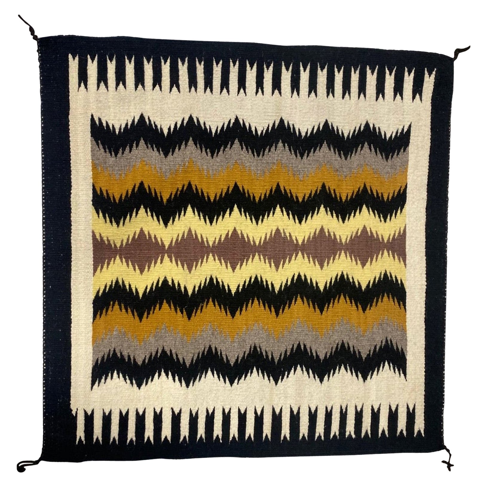 Tappeto geometrico in lana Nativi Americani Navajo tessuto a mano Mat