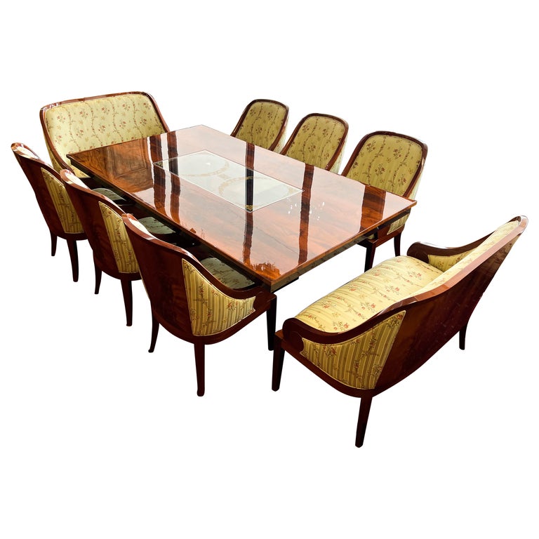 Art Deco Style Dining Suite, 9 Pieces For Sale at 1stDibs