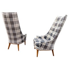 Stilvolles Paar Tomlinson Sophisticate Loungesessel mit hoher Rückenlehne aus der Mitte des Jahrhunderts