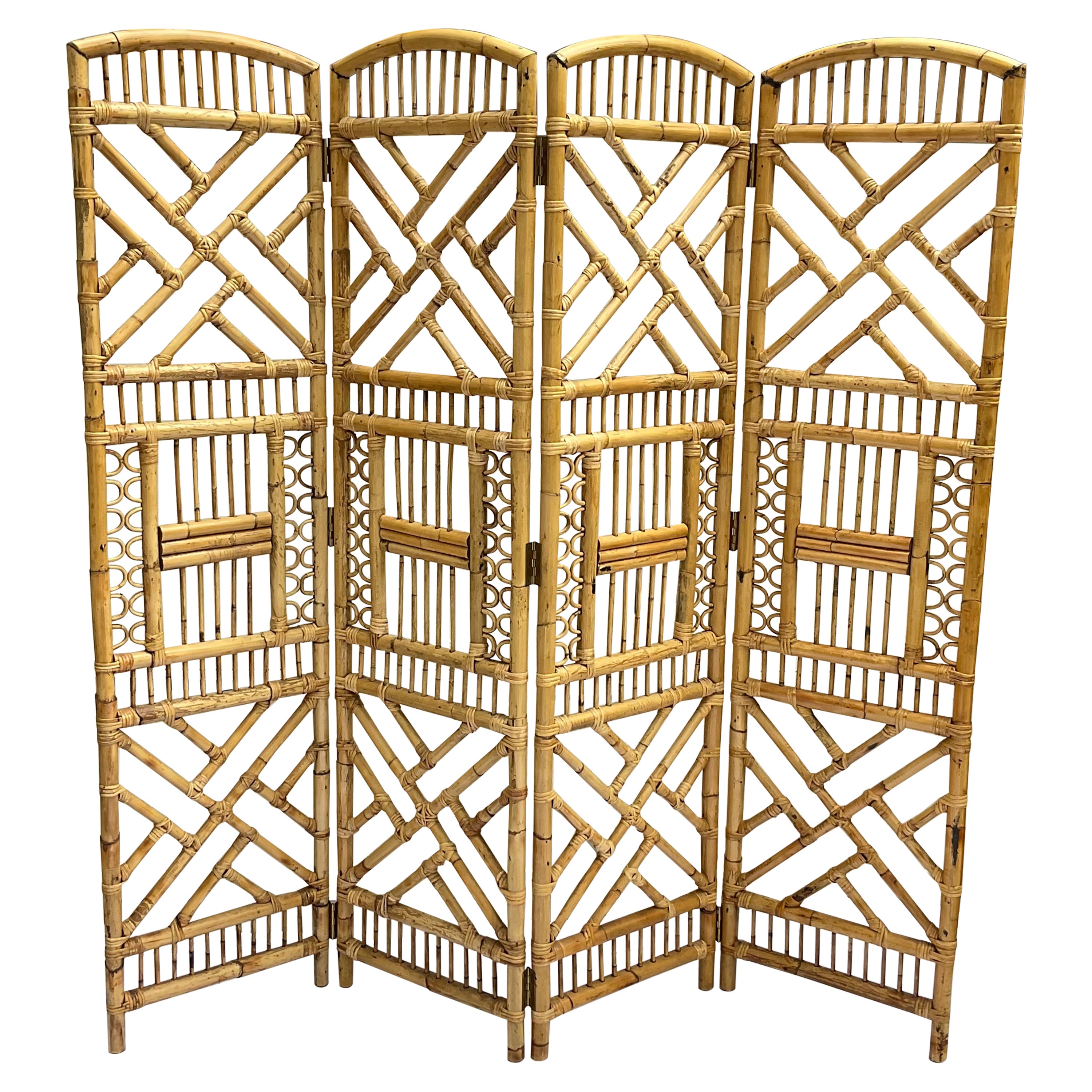 1970s Brighton Style Rattan Screen