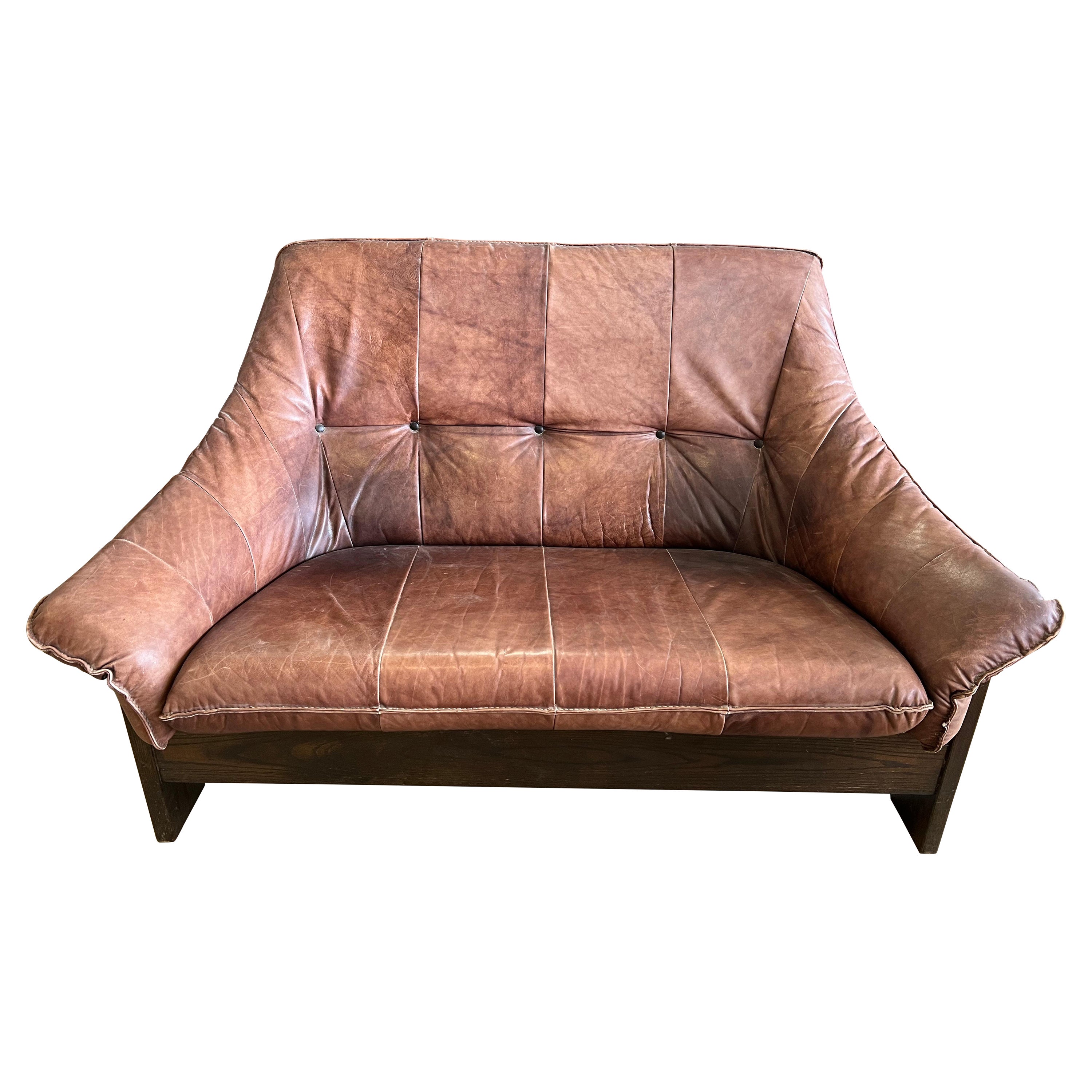 1970’s Swedish Leather Settee For Sale