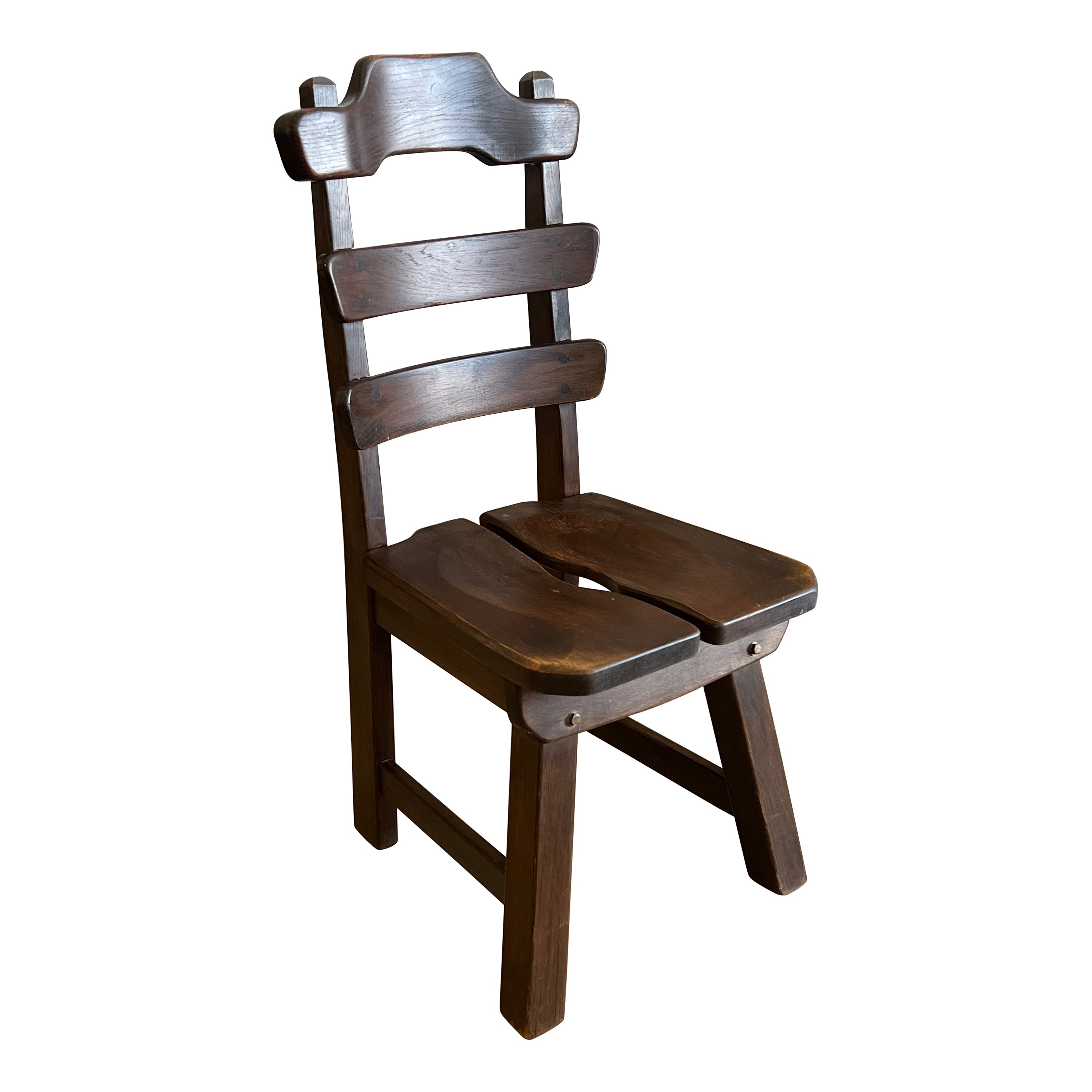 1960’s Brutalist Dutch Oak Chair, 6 Chairs Available