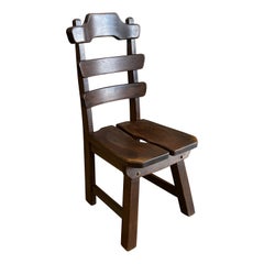 Retro 1960’s Brutalist Dutch Oak Chair, 6 Chairs Available