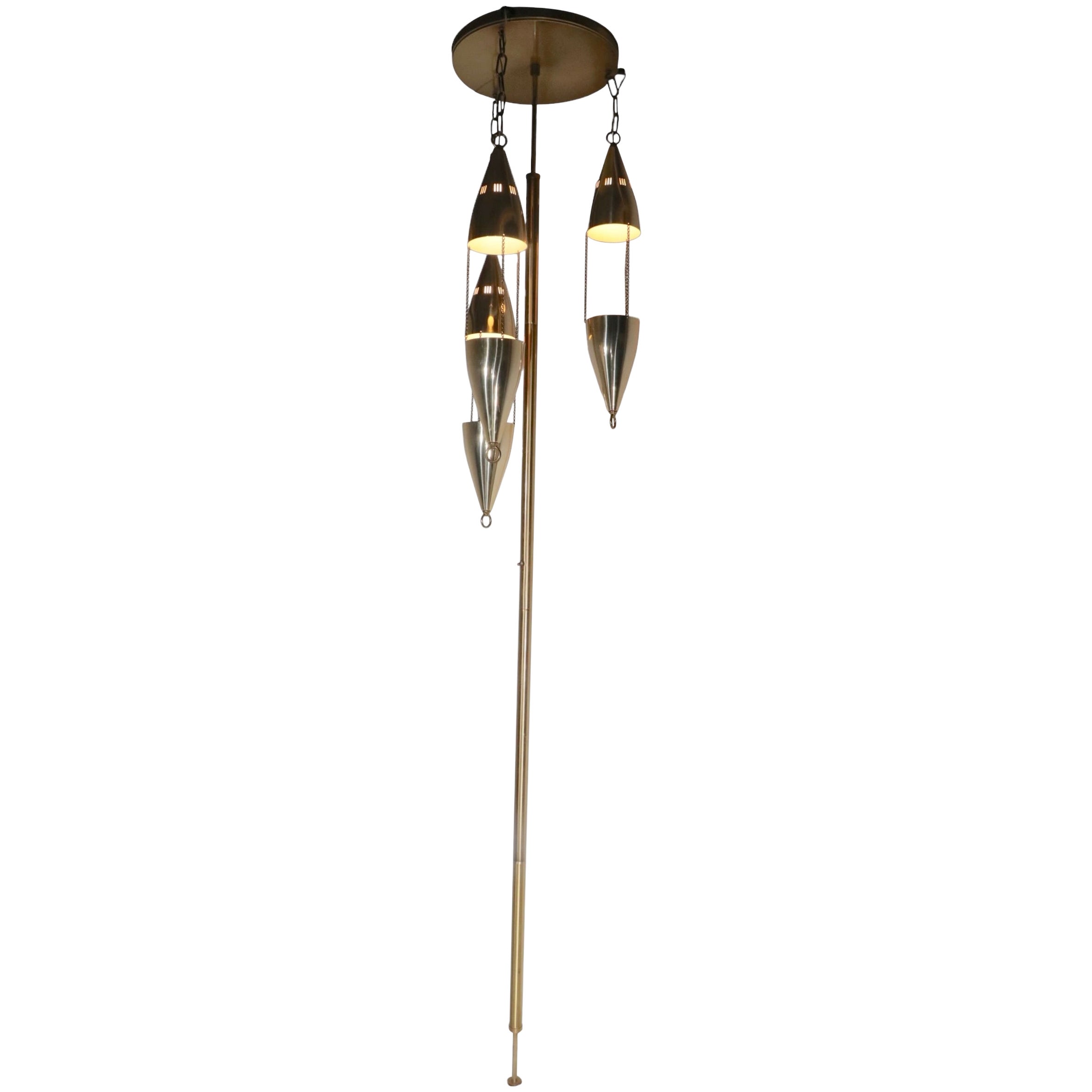 Architectural Mid Century Tension Pole Lamp c 1950- 1960's