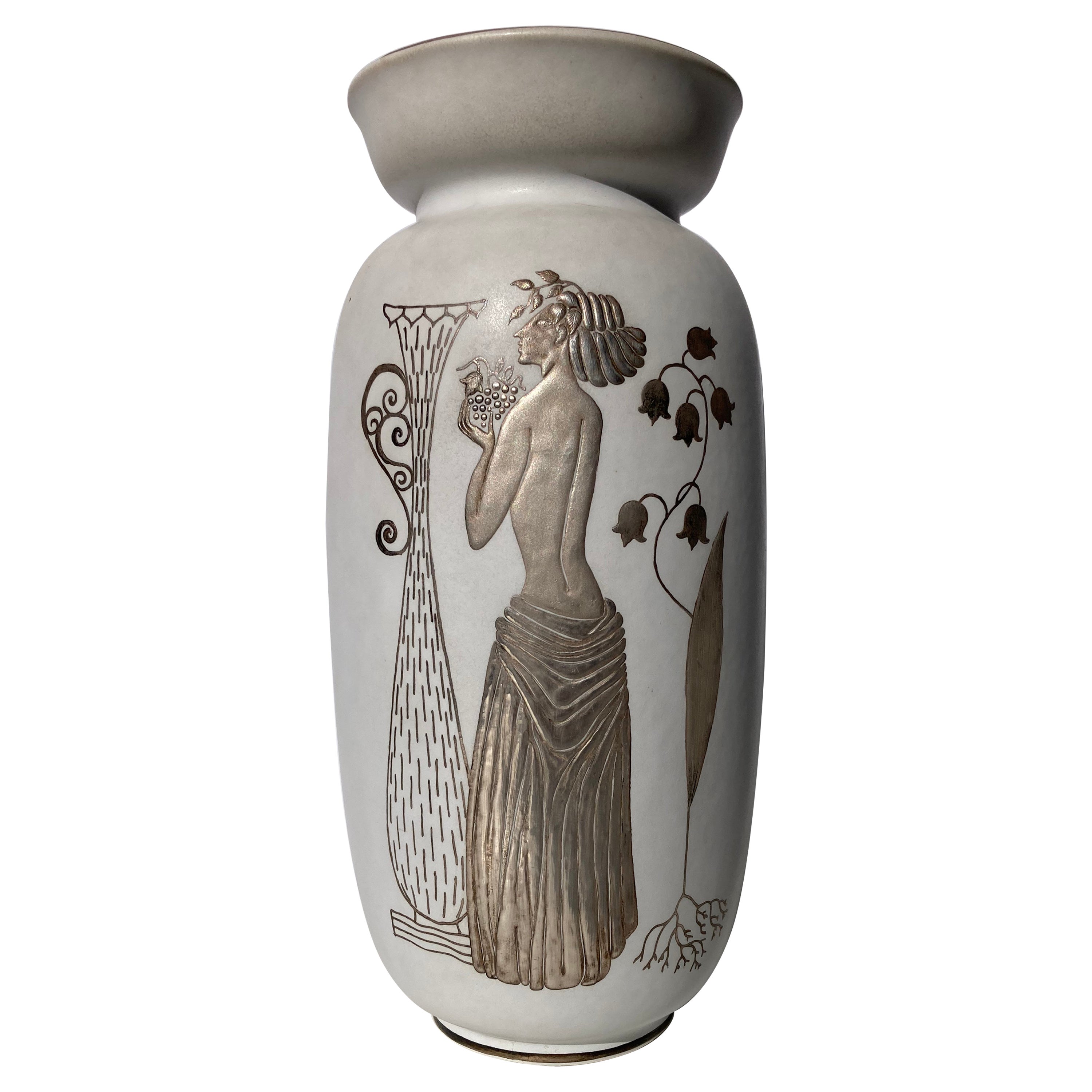 Stig Lindberg Ceramic, Stoneware, Vase / Vessel for Gustavsberg, Grazia For Sale