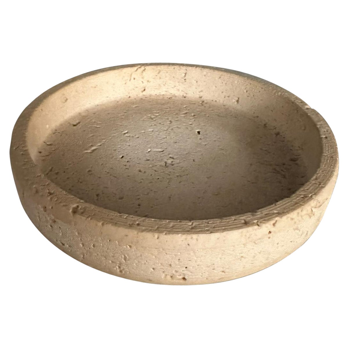 Bowl Centerpiece by Up&Up by E.Di Rosa P.A Giusti, Travertine Marble, 1970 For Sale