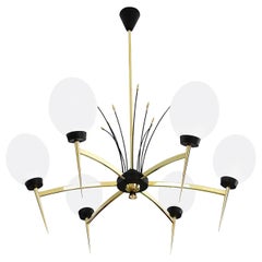 Lunel Gorgeous French Midcentury Chandelier, 1950s
