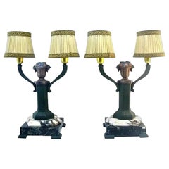 Limousin French Art Deco Pair of Table Lamps, 1920