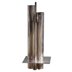 Minimal Vase Sculptural for Christofle 1960 Gio Ponti Silver Plate Style