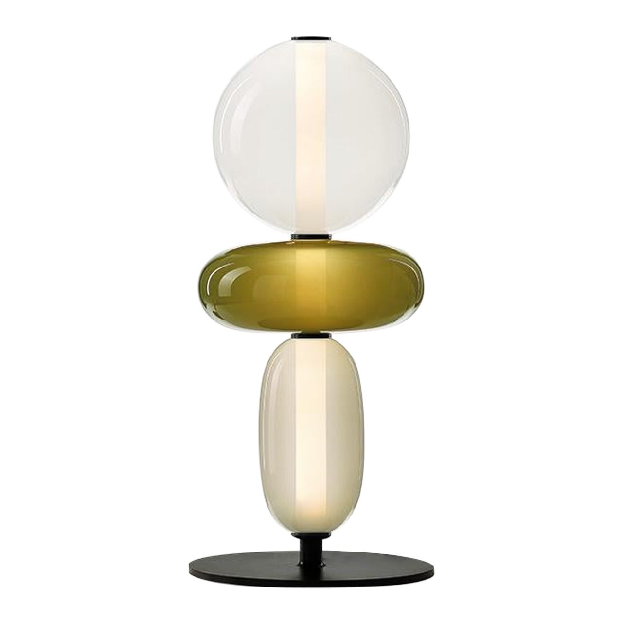 Contemporary Blown Crystal Glass Floor Lamp - Pebbles by Boris Klimek for Bomma