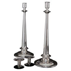 Pair of Tall Silver Candlesticks
