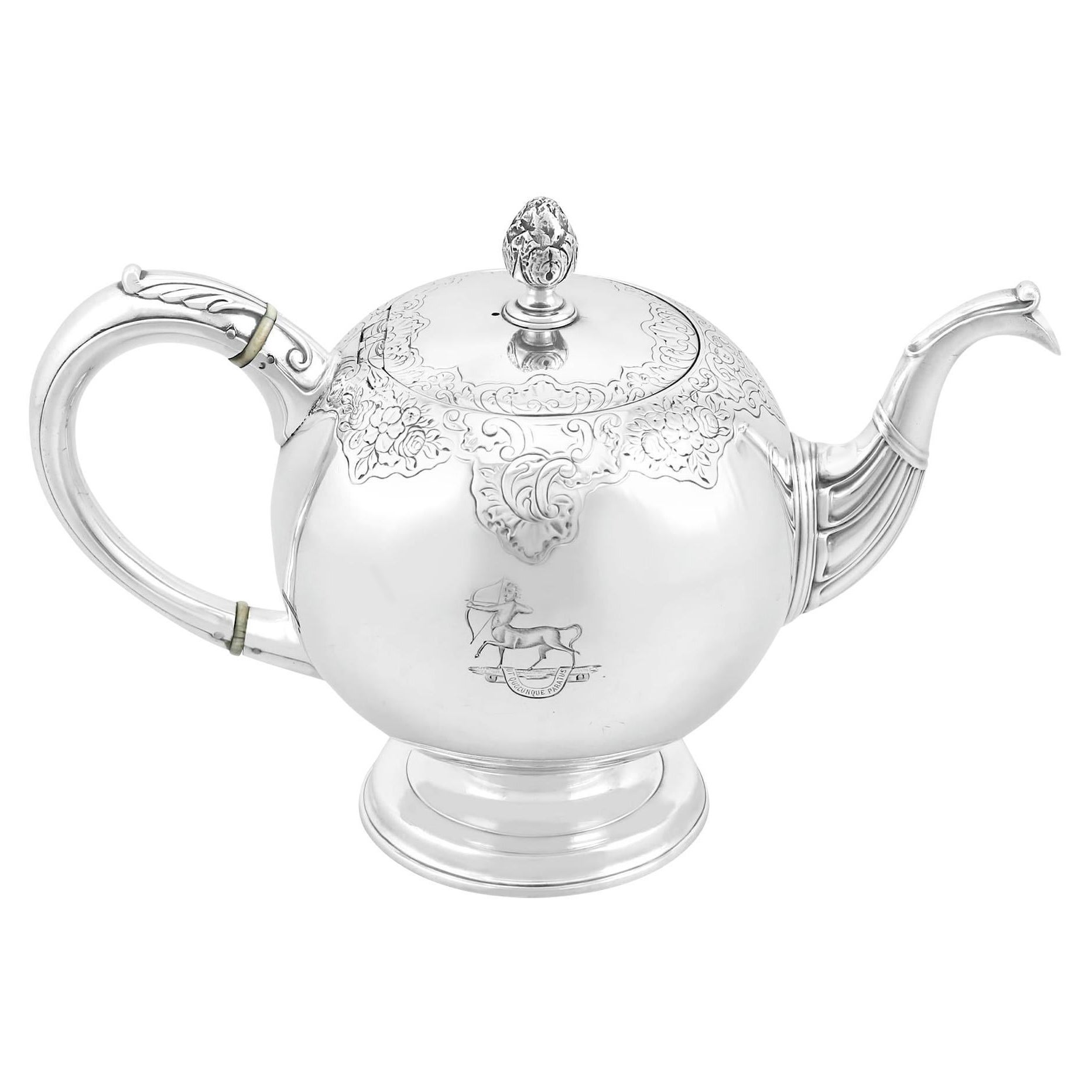 Antique Scottish Sterling Silver Teapot For Sale