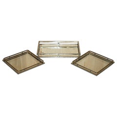 Three the White Company Mirrored Top Serving Trays for Food & Drinks