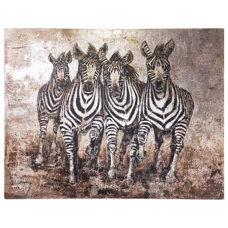 Zebras Painting For Sale at 1stDibs