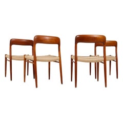 2 sets of 4 Danish Design Niels Otto Moller Model 75 Dining Chairs JL Molller