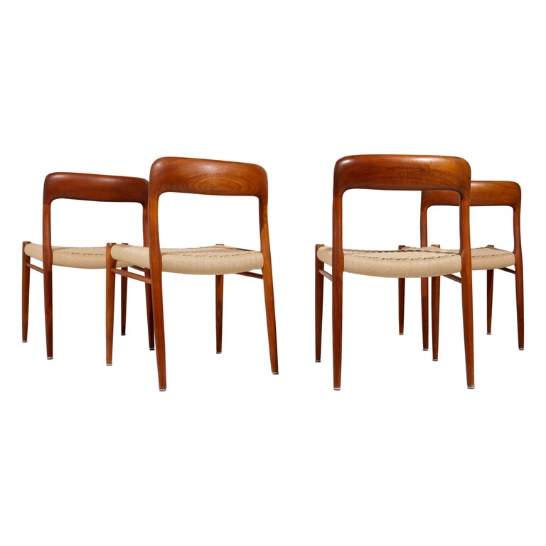 2 sets of 4 Danish Design Niels Otto Moller Model 75 Dining Chairs JL Molller
