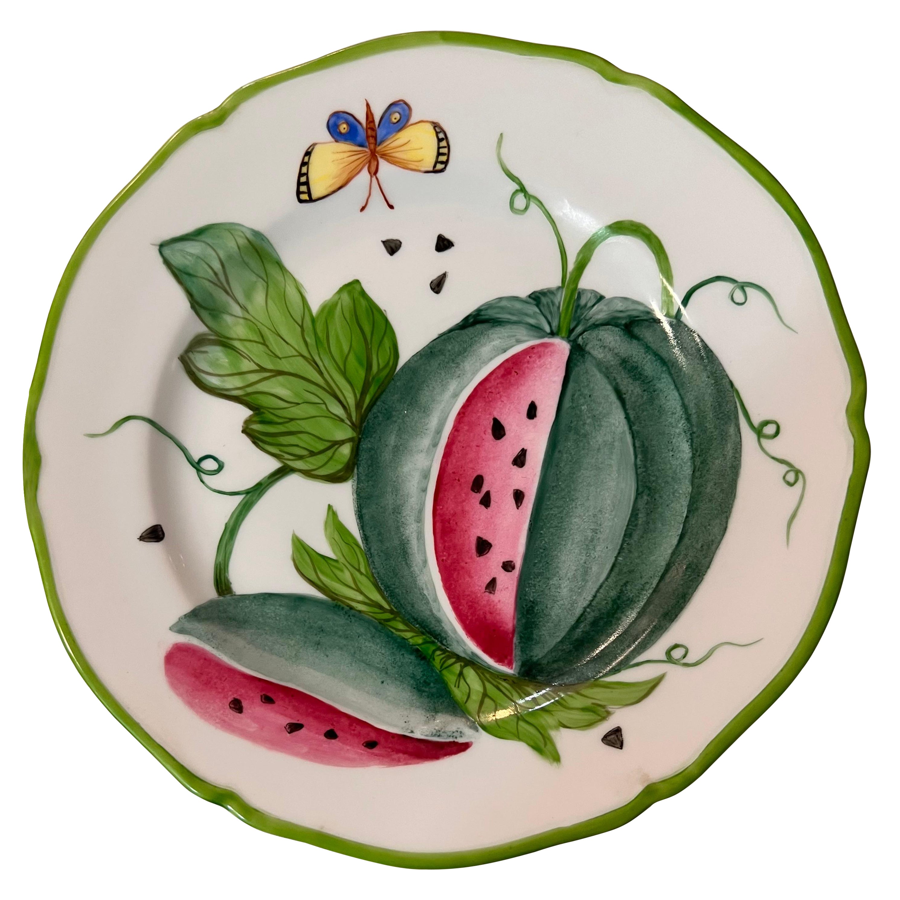 Fruit Salad Plates Design by Giovanna Amoruso Manzari for Limoges France For Sale