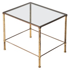 Patinated Brass Side Table, Italy, 1970's
