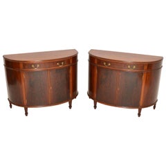 Pair of Antique Bow Front Cabinets