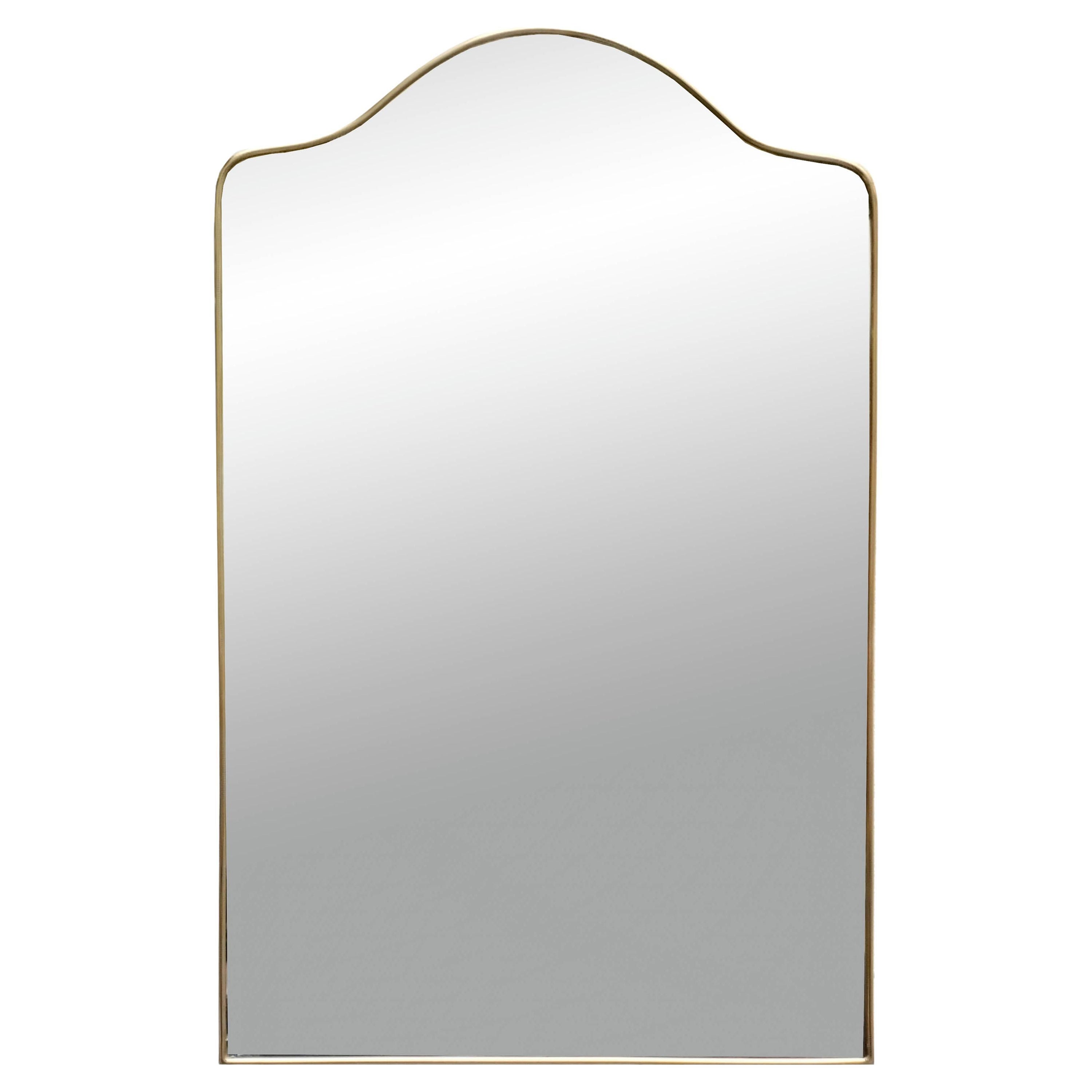 1960s Italian Brass Wall Mirror