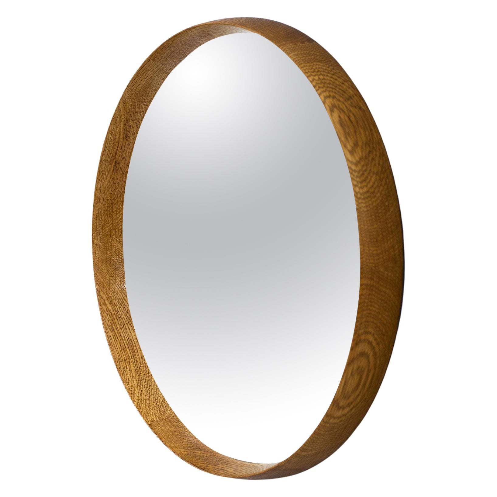 Scandinavian Modern Oak Wall Mirror by Luxus, 1950s