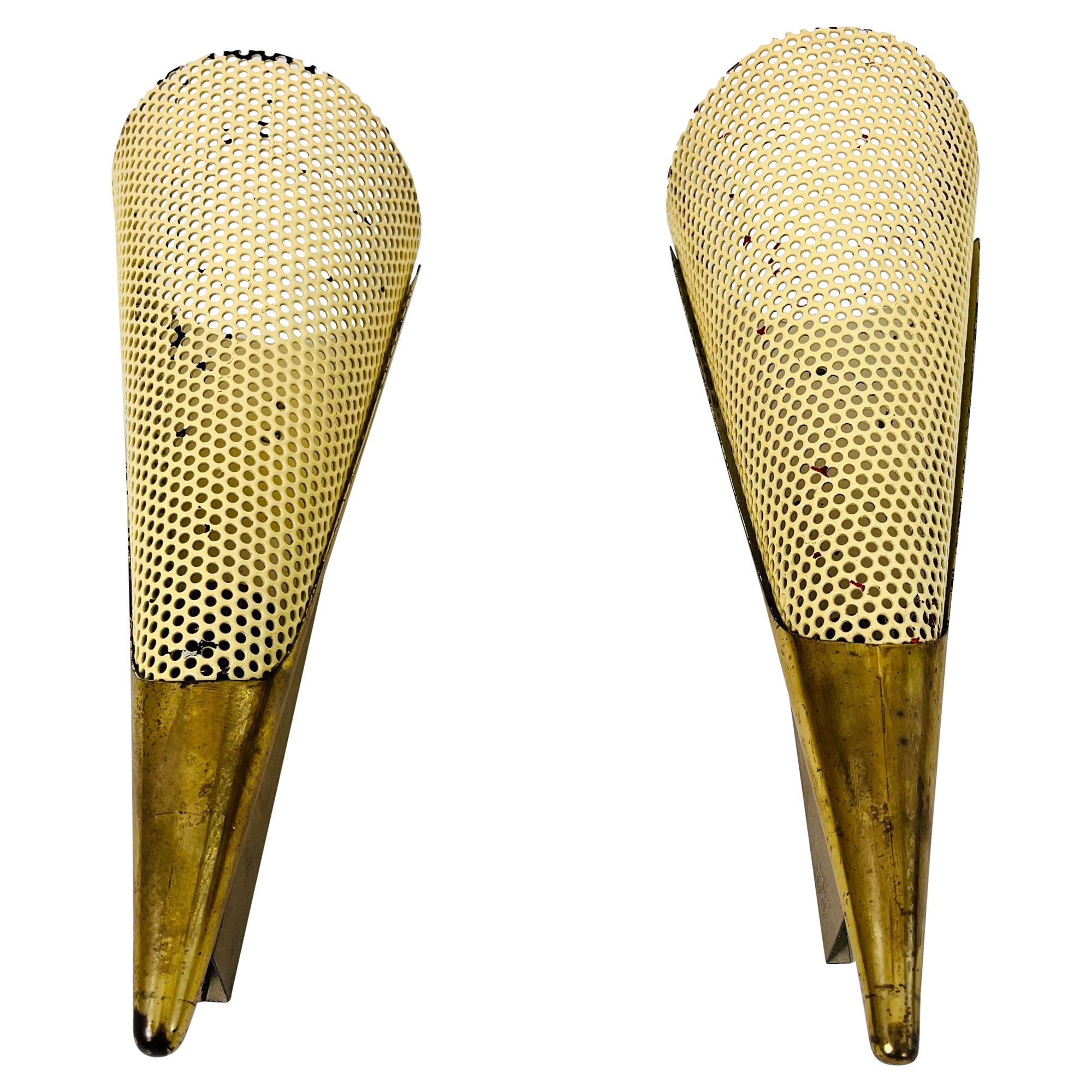 Pair of 2 Brass Sconces by Maison Lunel, 1960, France For Sale