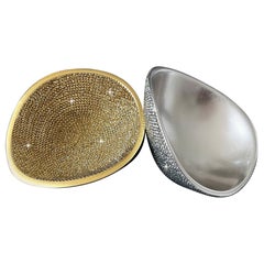 Asymmetrical Metal Bowl Exterior Paved Crystals