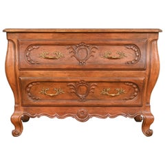 Baker Furniture French Provincial Louis XV Carved Walnut Chest of Drawers
