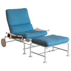 Vintage 1980's Post-Modern Italian Lounger and Stool