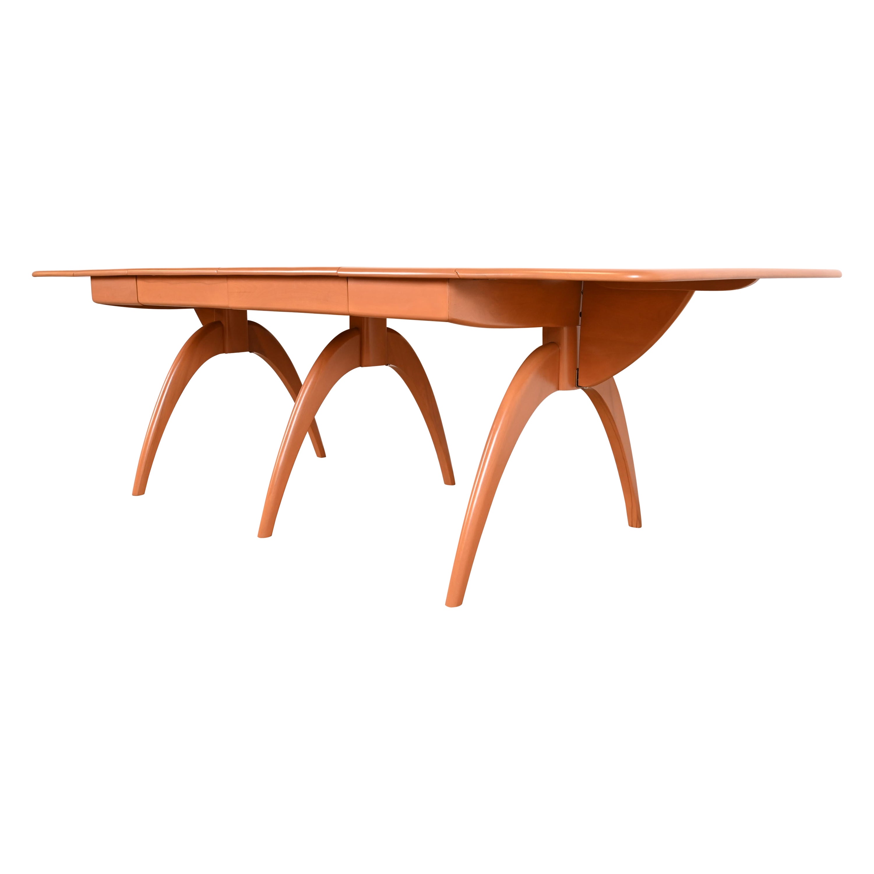 Heywood Wakefield Mid-Century Modern Maple Wishbone Dining Table, Refinished For Sale