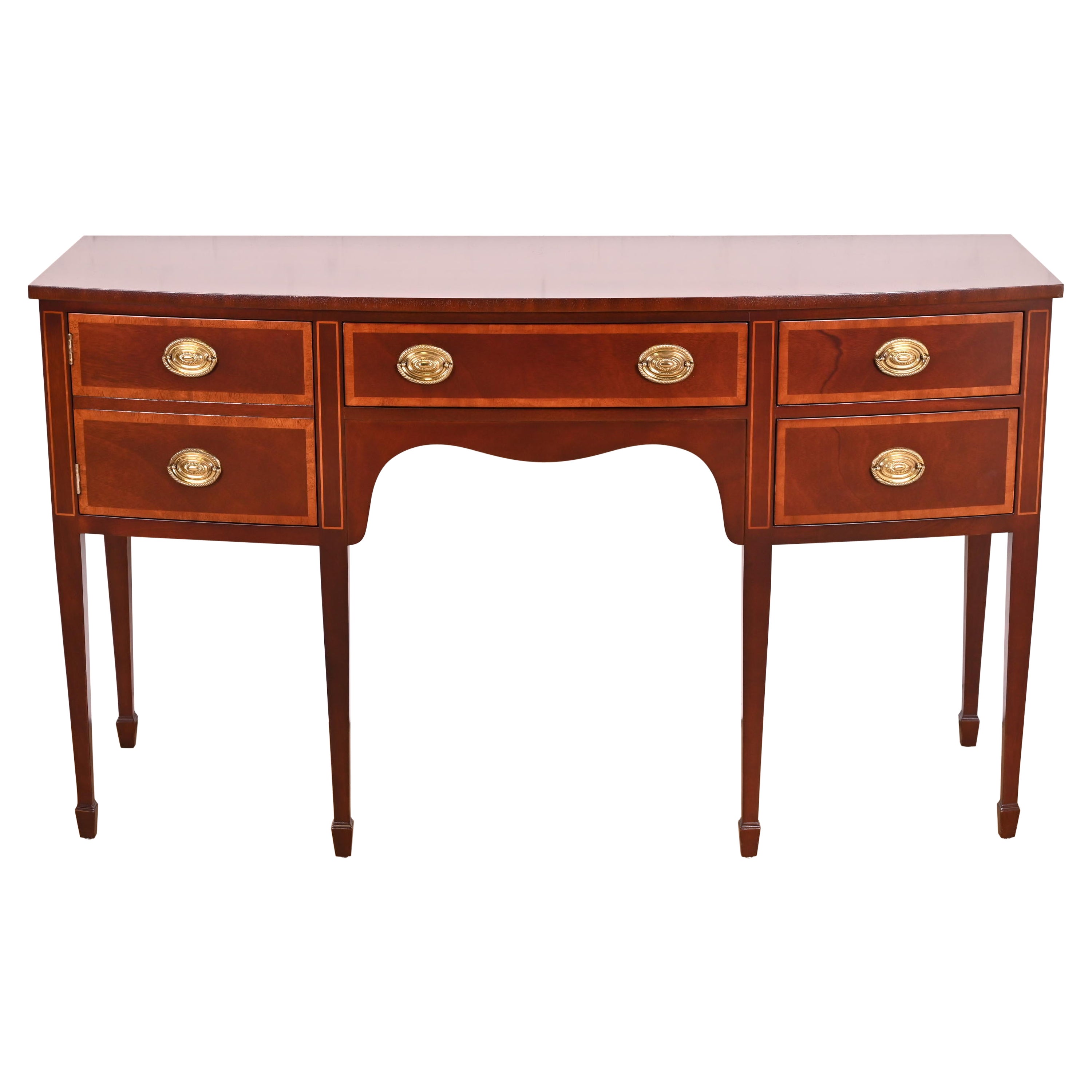Antique Federal Mahogany Bow Front Sideboard, circa 1810 For Sale at