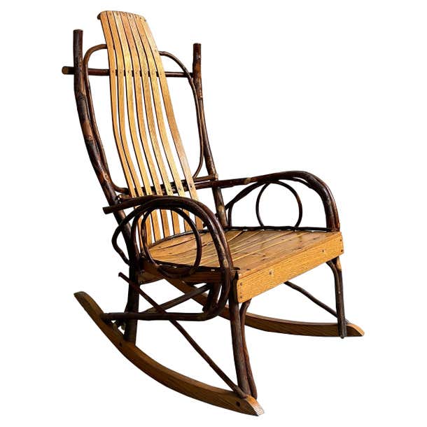 Rustic Primitive Adirondack Twig Rocking Chair at 1stDibs | primitive ...