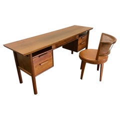 Vintage Edward Wormley Console Desk with Swivel Chair