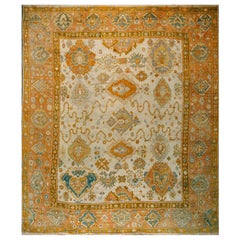Antique 19th Century Turkish Oushak Carpet ( 13'2" x 15'9" x 402 x 480 )