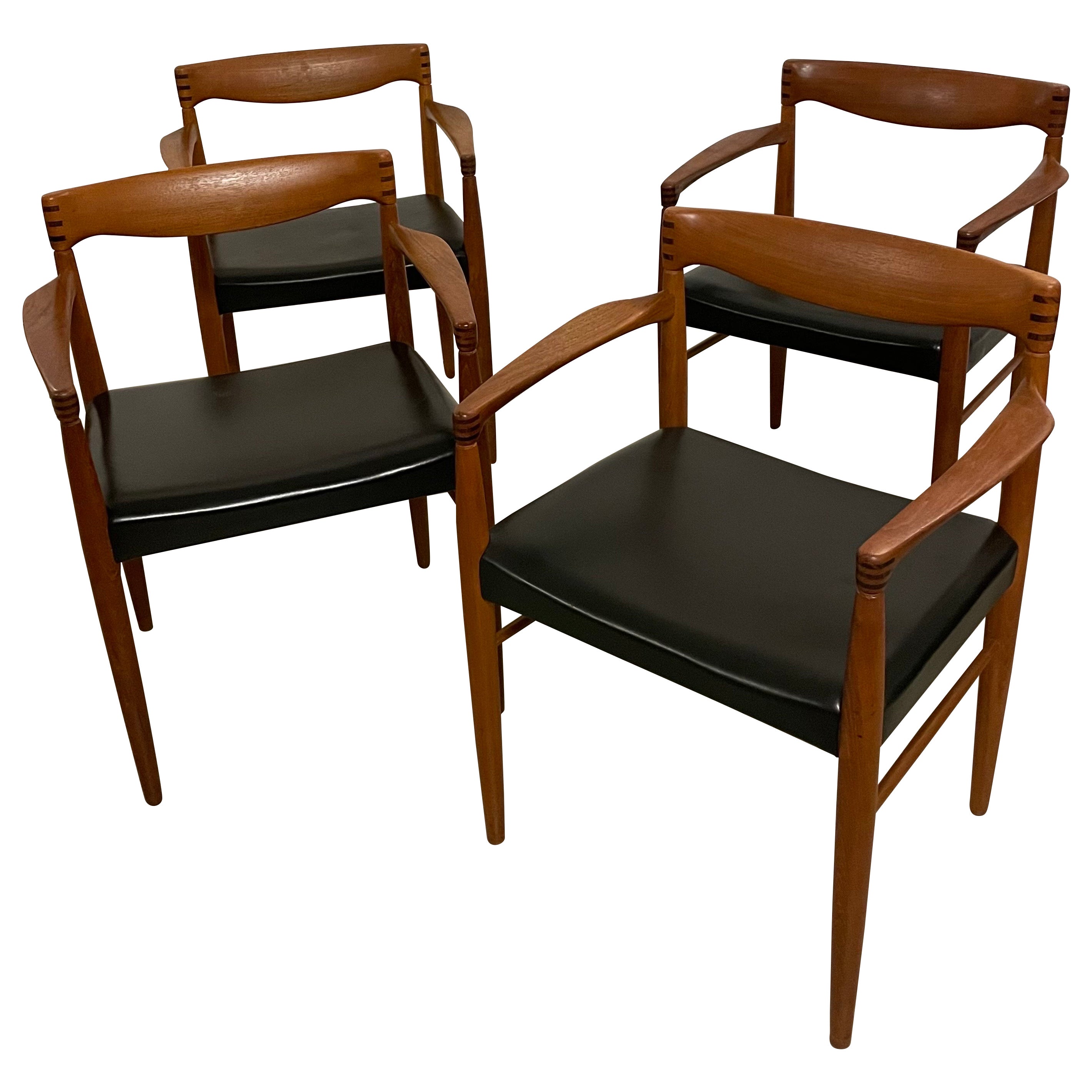 H. W. Klein Teak Arm Chairs by Bramin For Sale
