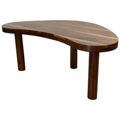 Curvas Desk, Upgrade Edition Three Leg Solid Walnut