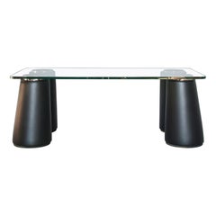 Emilio Ambasz Leather & Glass "NuAGE" Coffee Table for Poltrona Frau