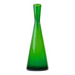 Green Danish Diablo Glass Vase by Per Lütken for Holmegaard, 1960s