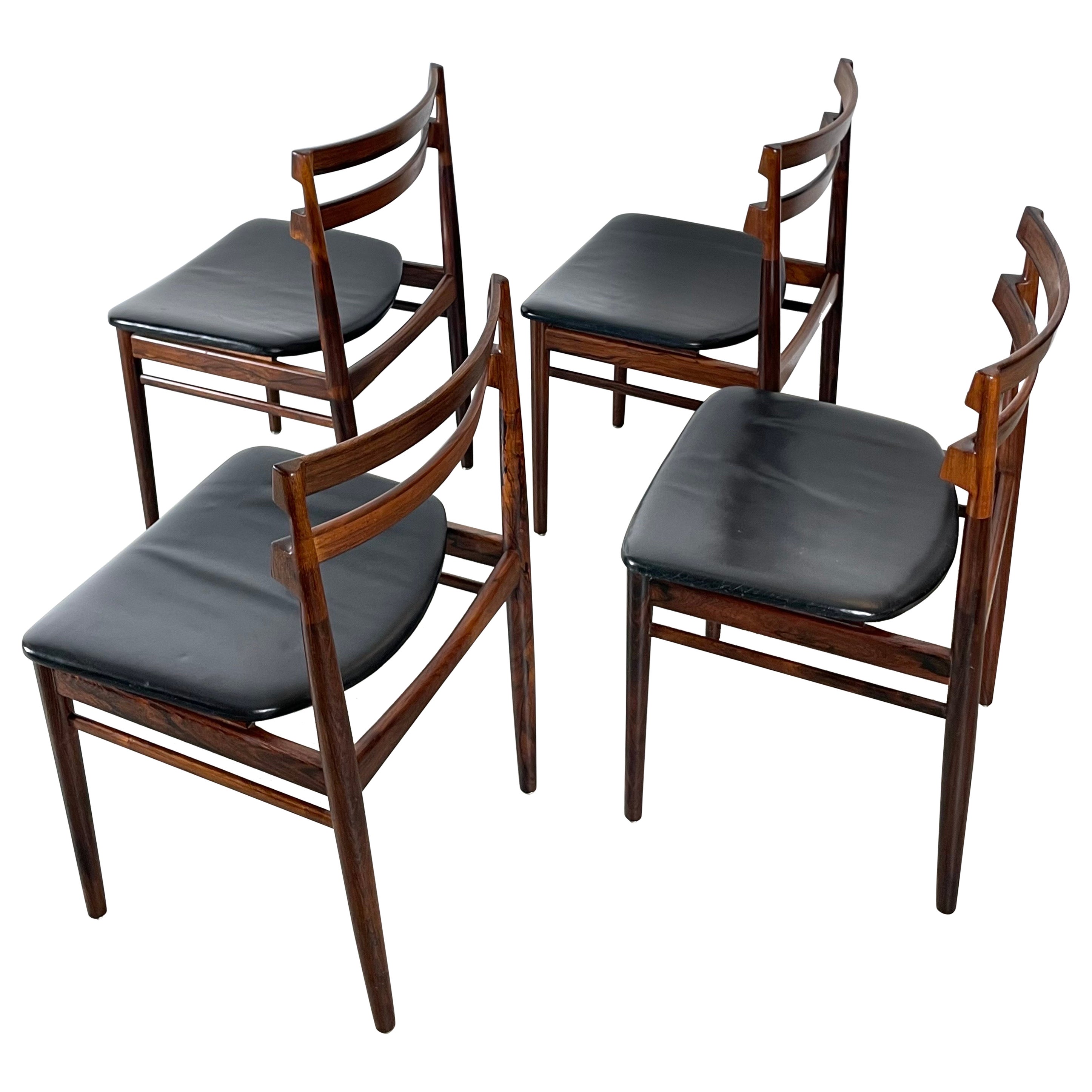 Palisander Dining Chairs by Henry Rosengren for Brande Møbelfabrik 1950s Denmark