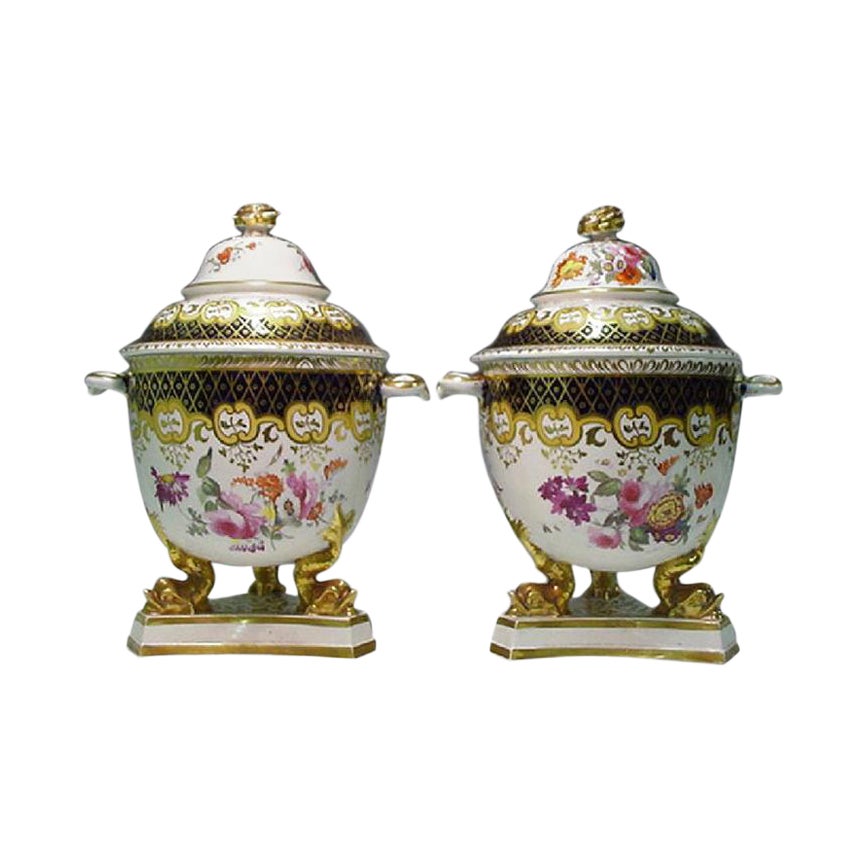 Regency Ridgway Porzellan Obstkühler, Deckel und Linsen