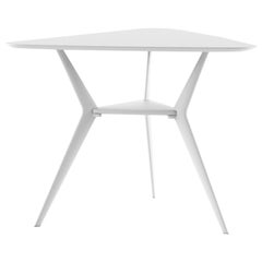 Table d'extérieur triangulaire Alias B01 Biplane XS avec plateau blanc et cadre laqué