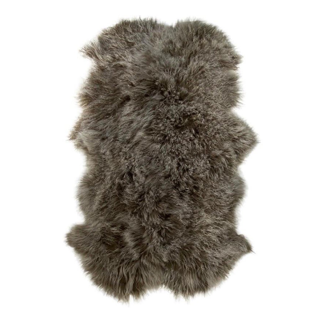 Green  Fur Throw or Floor Rug with white tip