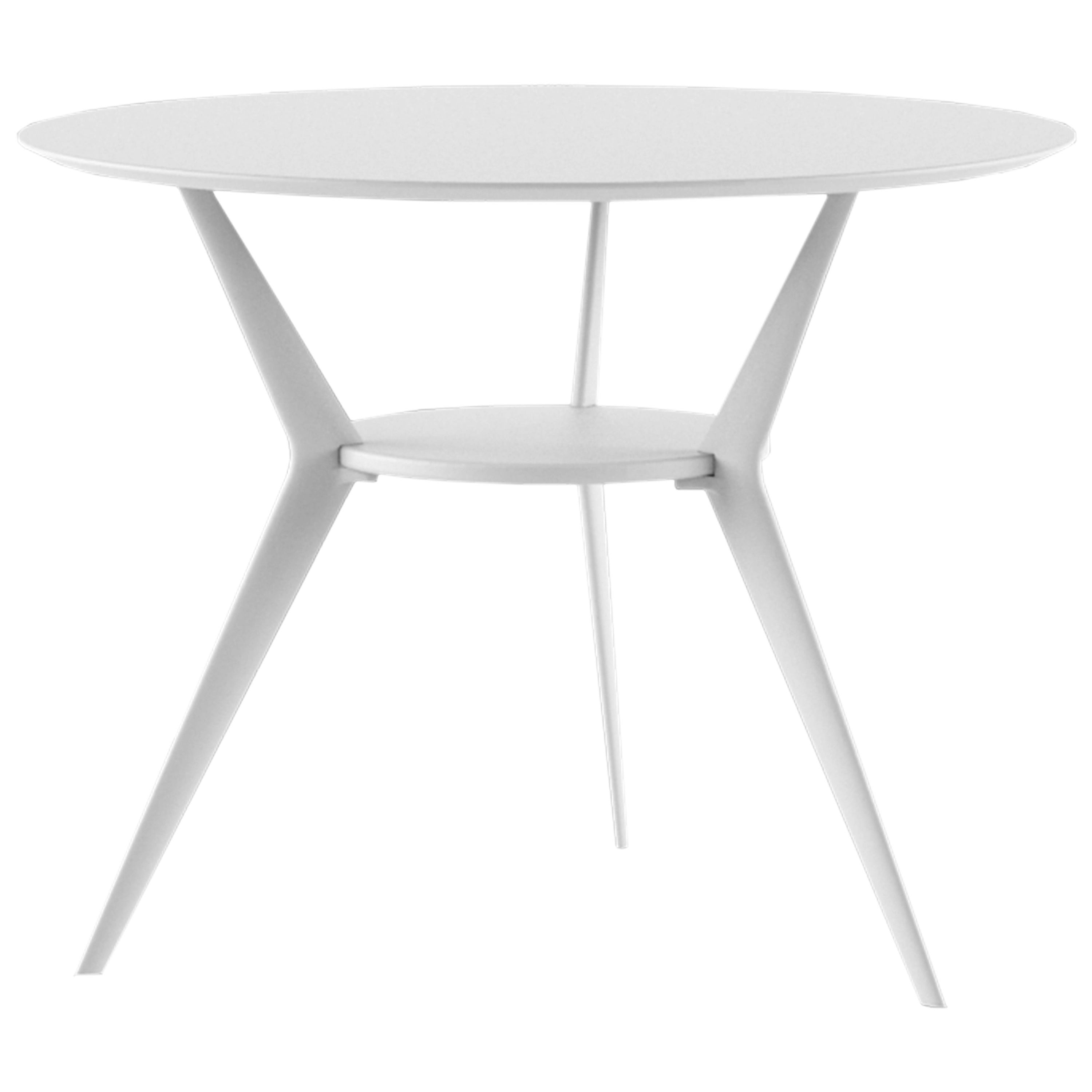 Alias B07 Biplane XS Ø62 Outdoor Table in White Top and Lacquered Frame For Sale