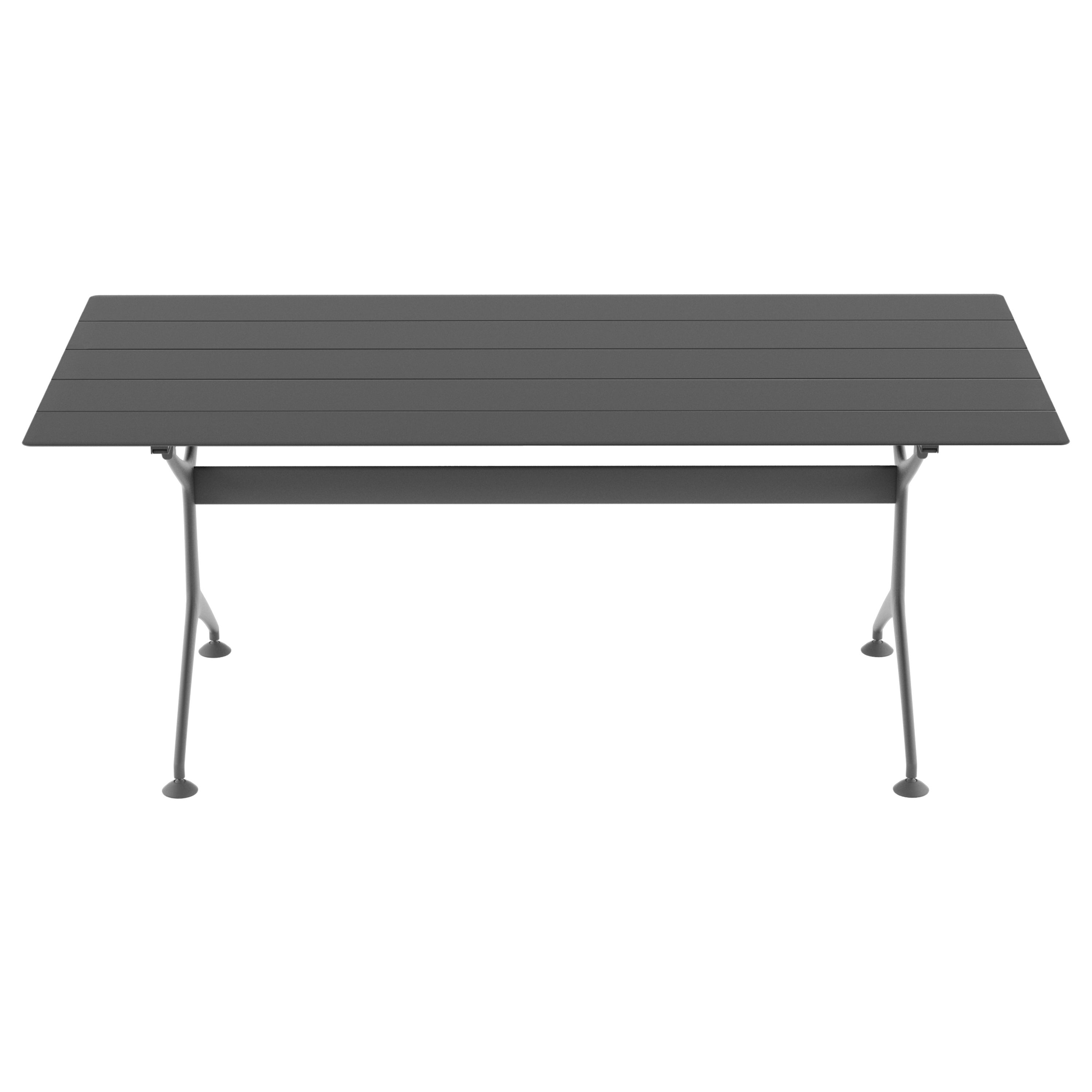 Alias 190 Outdoor Frametable in Graphite Grey Lacquered Aluminum Slats  For Sale