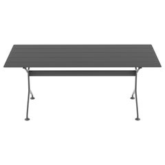 Alias 190 Outdoor-Rahmentisch aus graphitgrau lackierten Aluminium-Lamellen