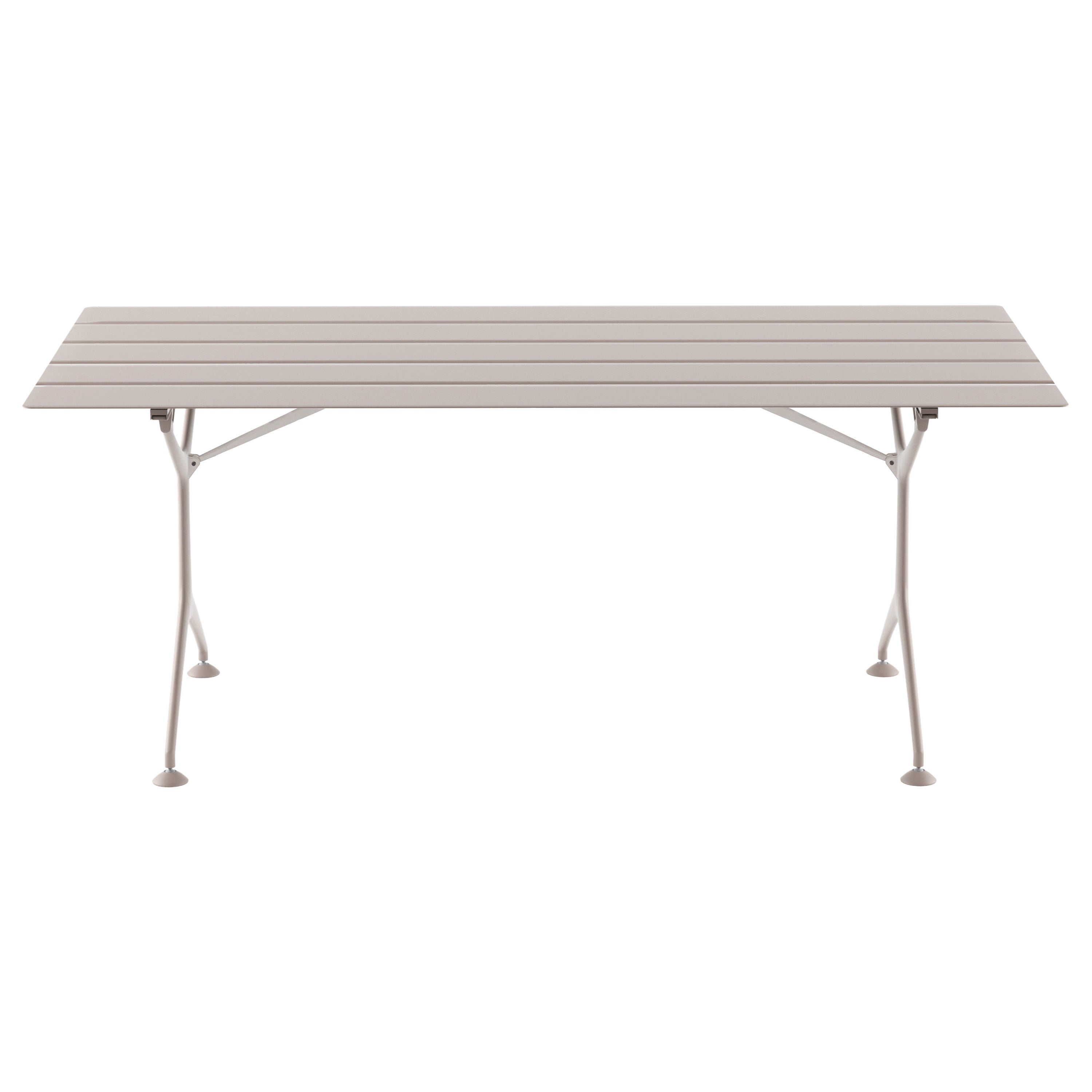 Alias 190, klappbarer Rahmentisch für den Außenbereich aus sandlackierten Aluminiumlatten