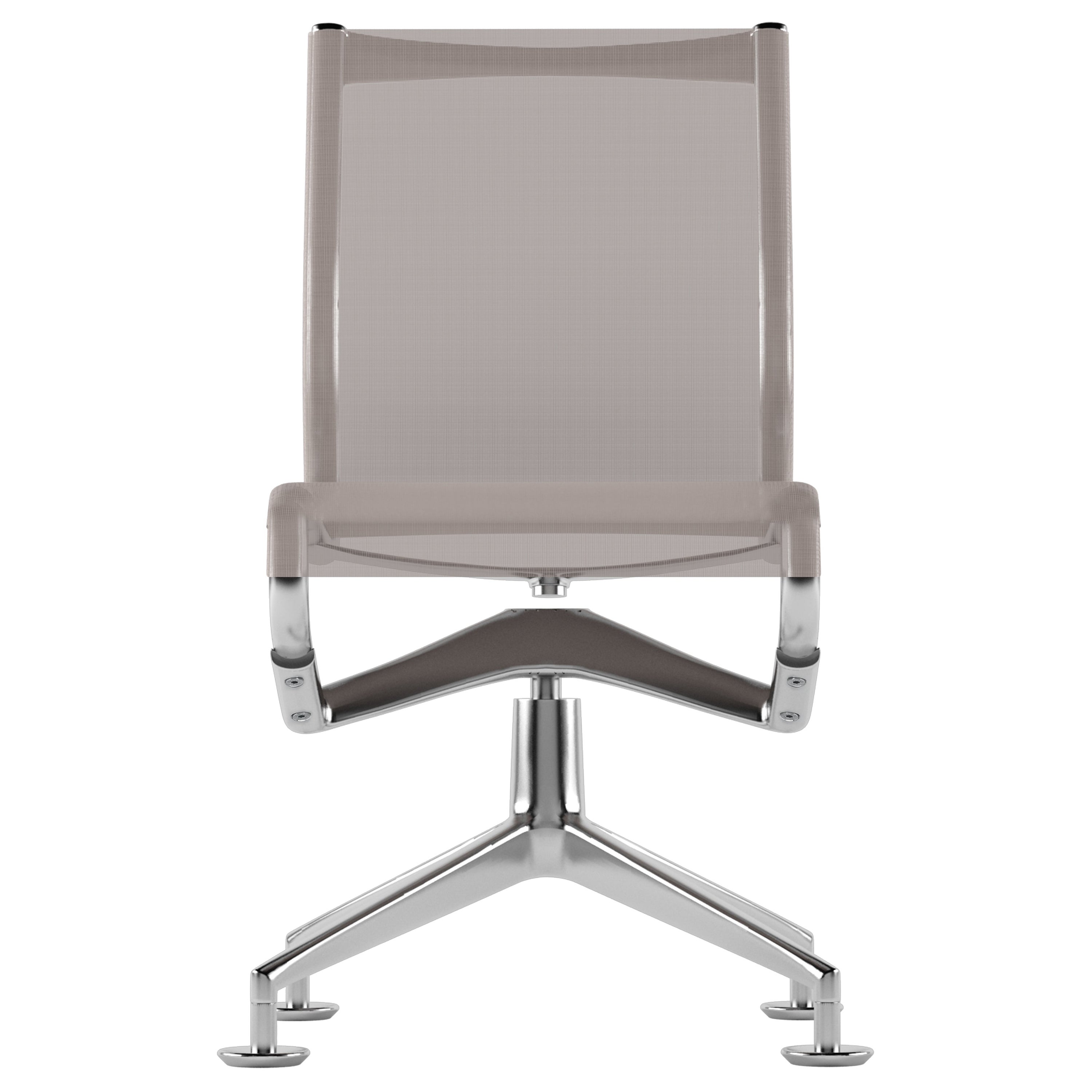 Alias 436 Meetingframe Swivel Chair in Sand Mesh with Chromed Aluminum Frame For Sale