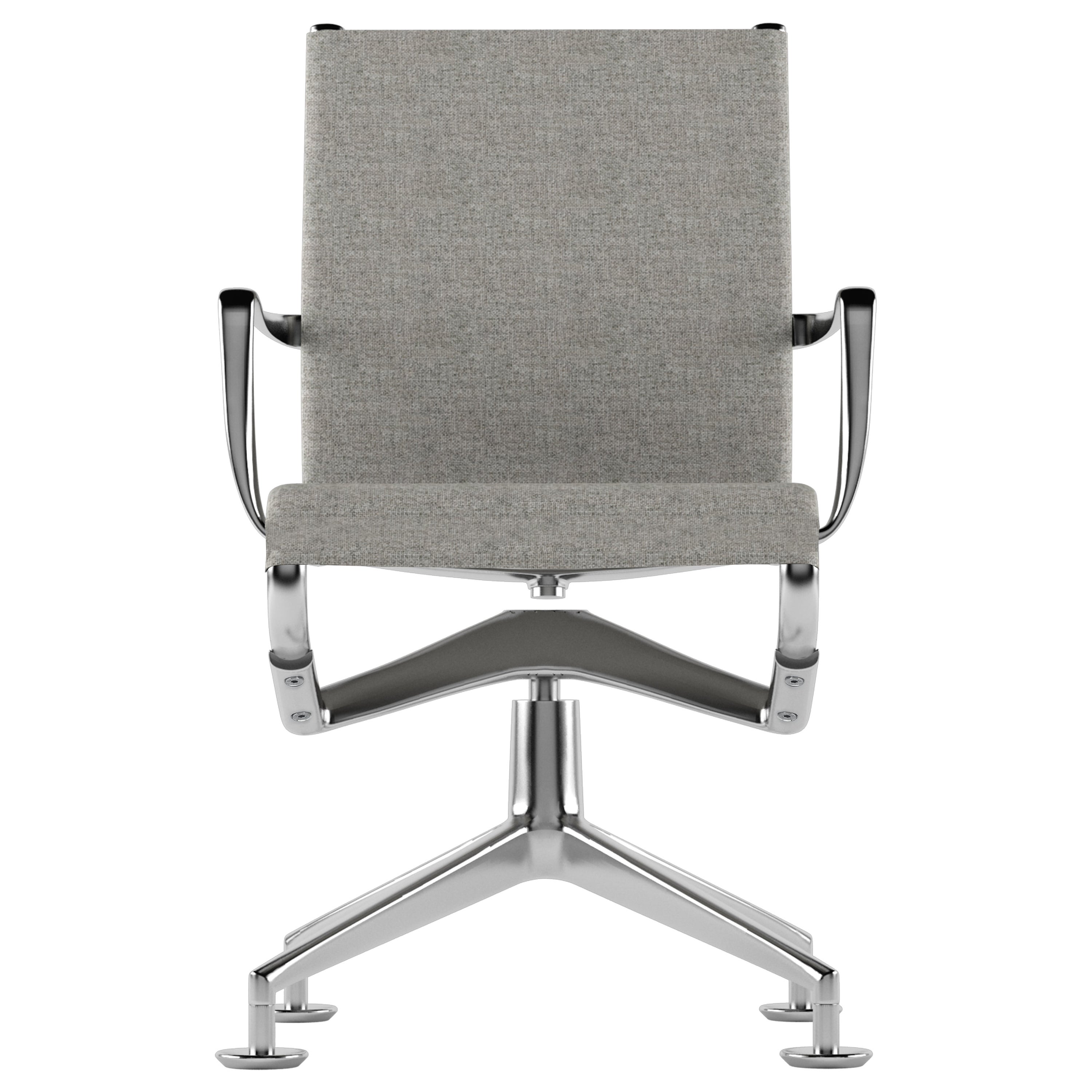 Alias 437 Meetingframe Swivel Chair in Grey Seat with Chromed Aluminum Frame For Sale