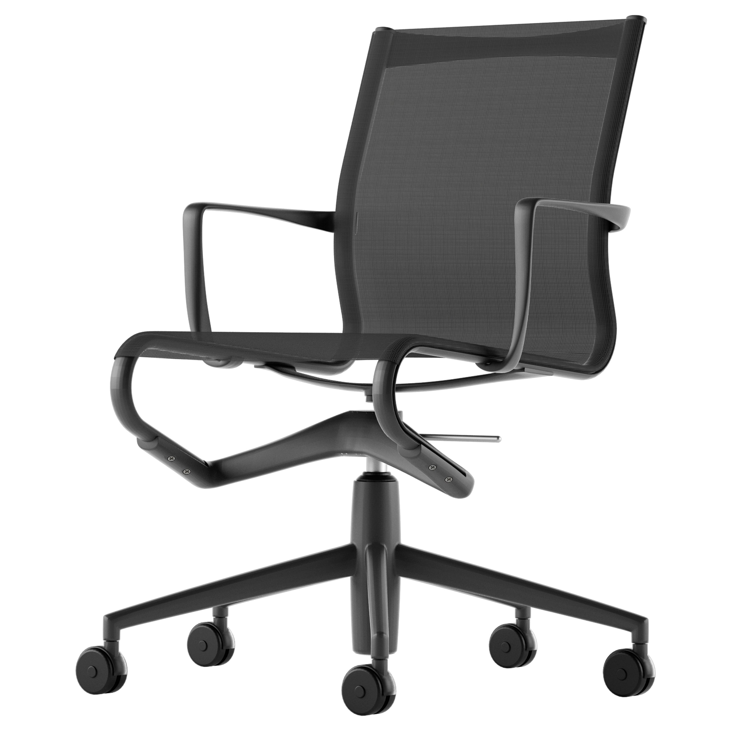 Alias 434 Rollingframe 44 Chair in Grey Melange Mesh & Lacquered Aluminum Frame For Sale